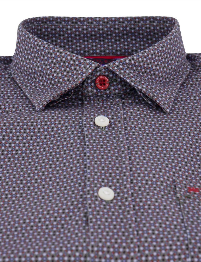 Katoenen overhemd New Zealand grijs geprint