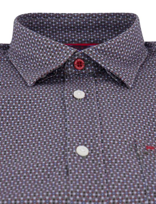 NZA overhemd grijs geprint