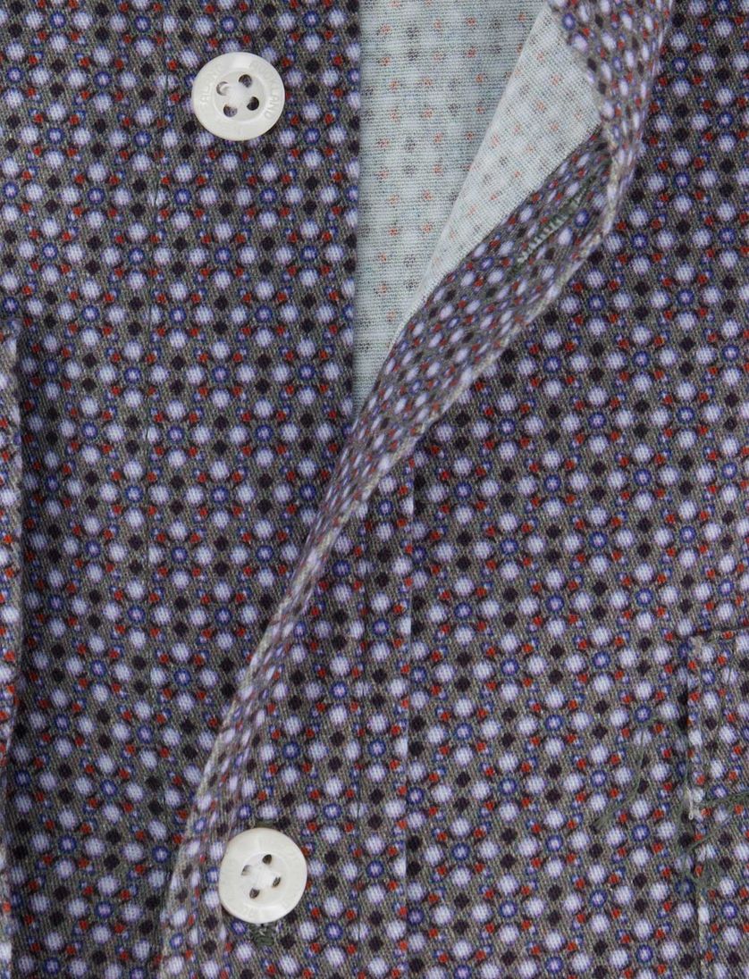 Katoenen overhemd New Zealand grijs geprint