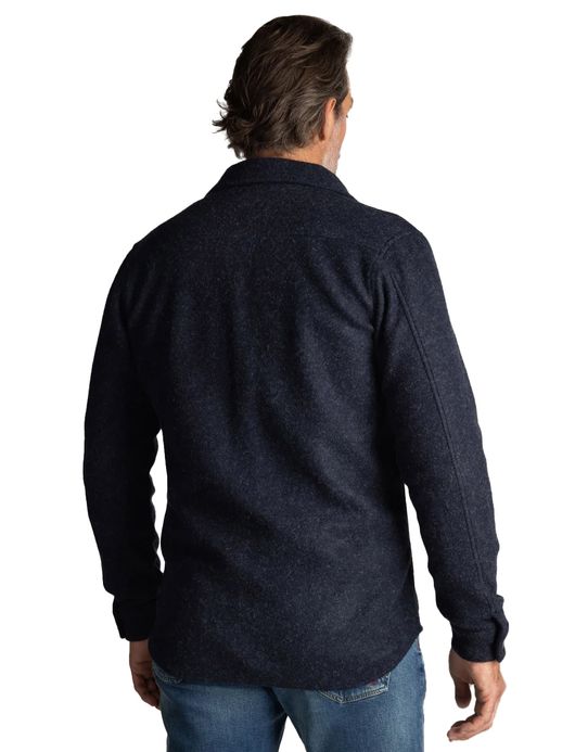 NZA overshirt navy gemeleerd regular fit