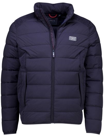 New Zealand New Zealand winterjas effen donkerblauw normale fit gewatteerd