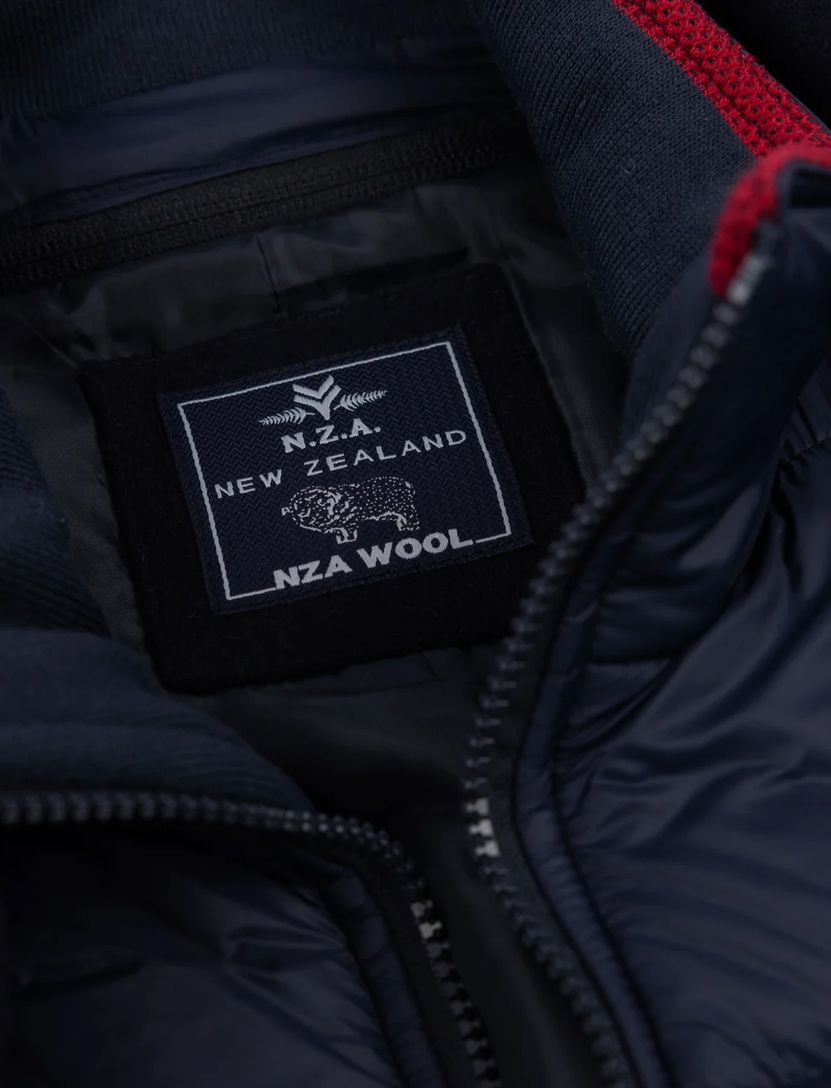 New Zealand mantel jas effen wol donkerblauw