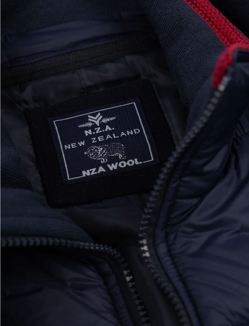 New Zealand mantel jas effen wol donkerblauw