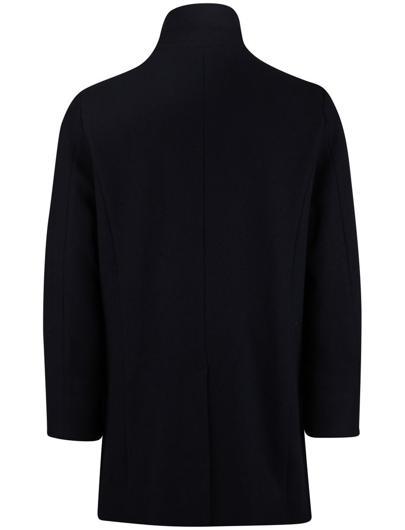 New Zealand mantel jas effen wol donkerblauw