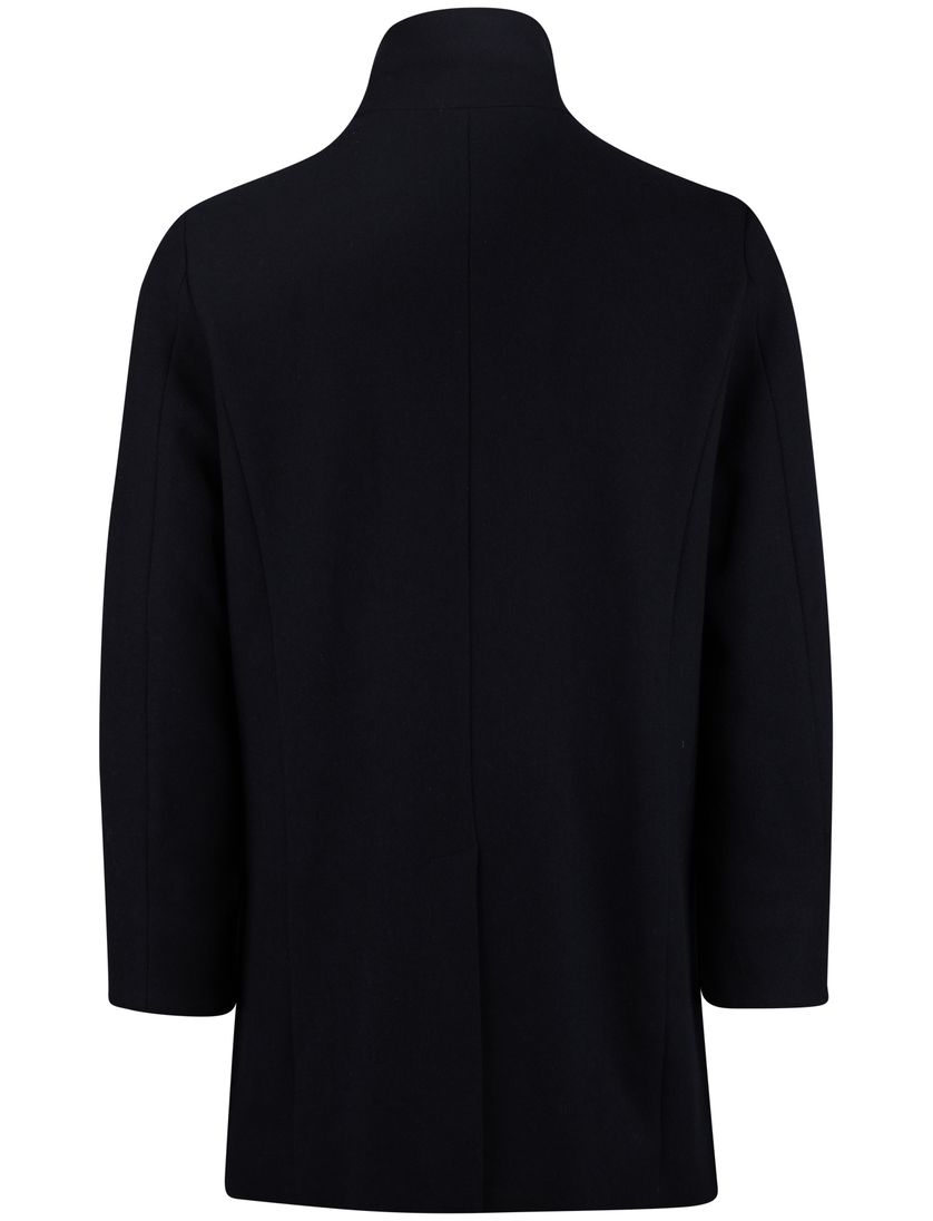 New Zealand mantel jas effen wol donkerblauw