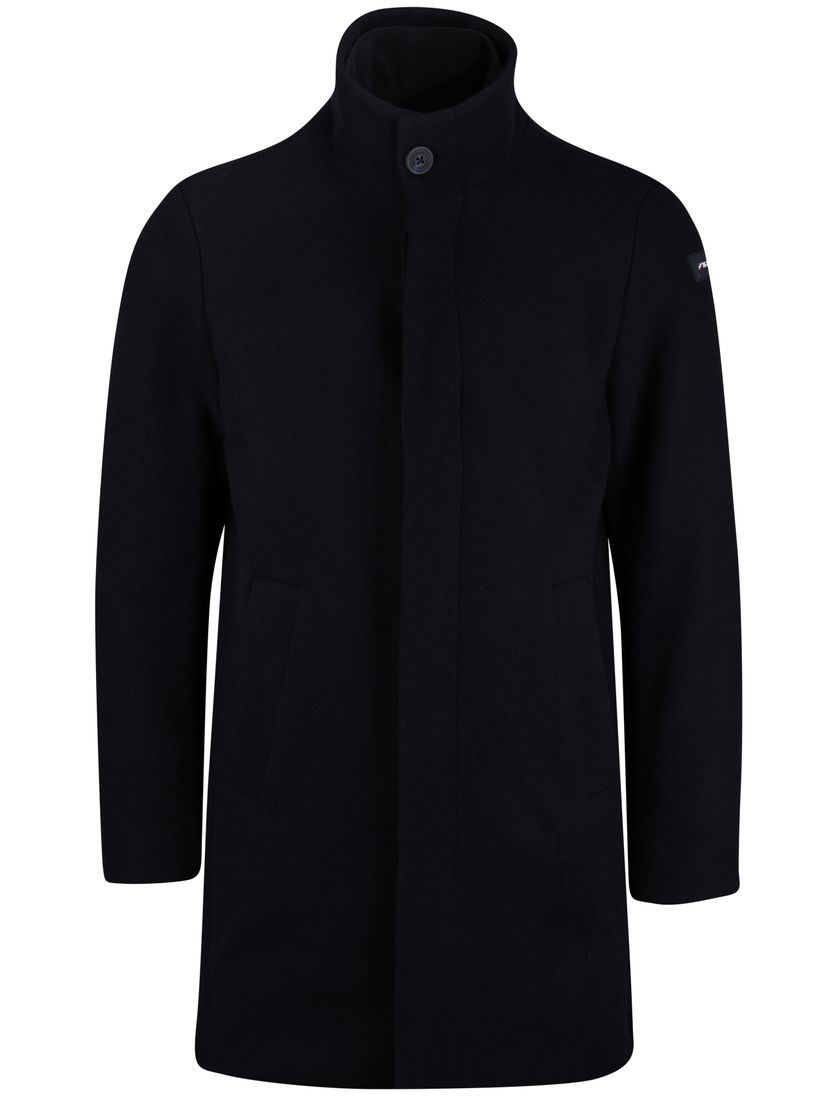 New Zealand mantel jas effen wol donkerblauw