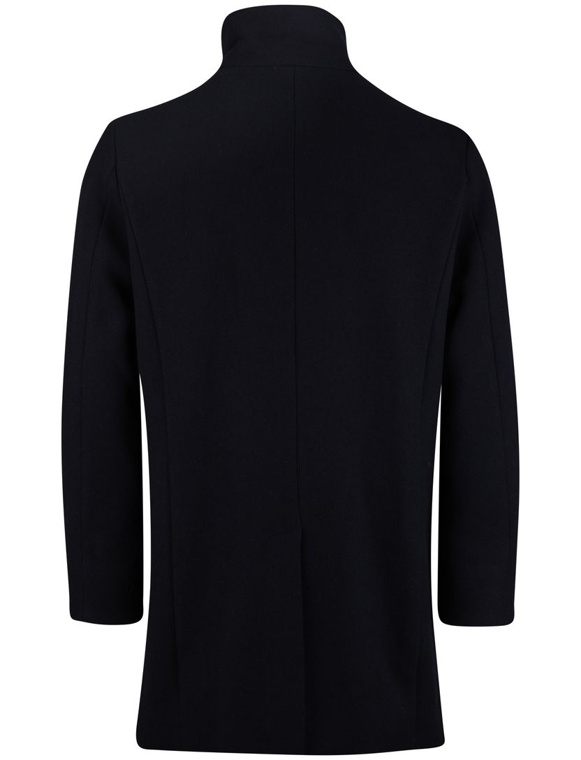 New Zealand mantel jas effen wol donkerblauw