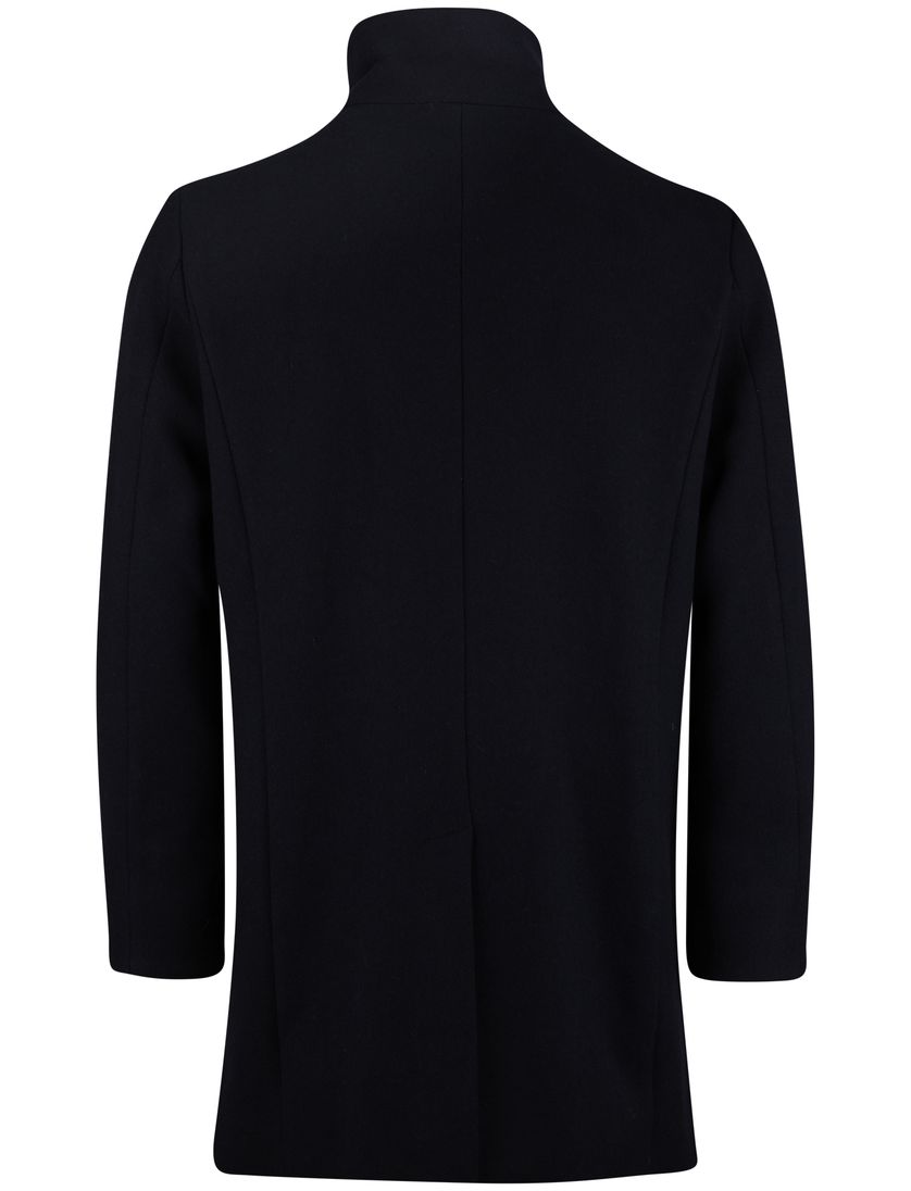 New Zealand mantel jas effen wol donkerblauw