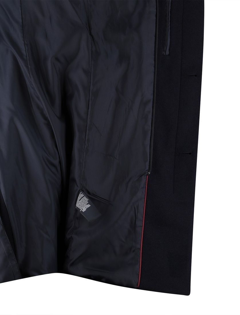 New Zealand mantel jas effen wol donkerblauw