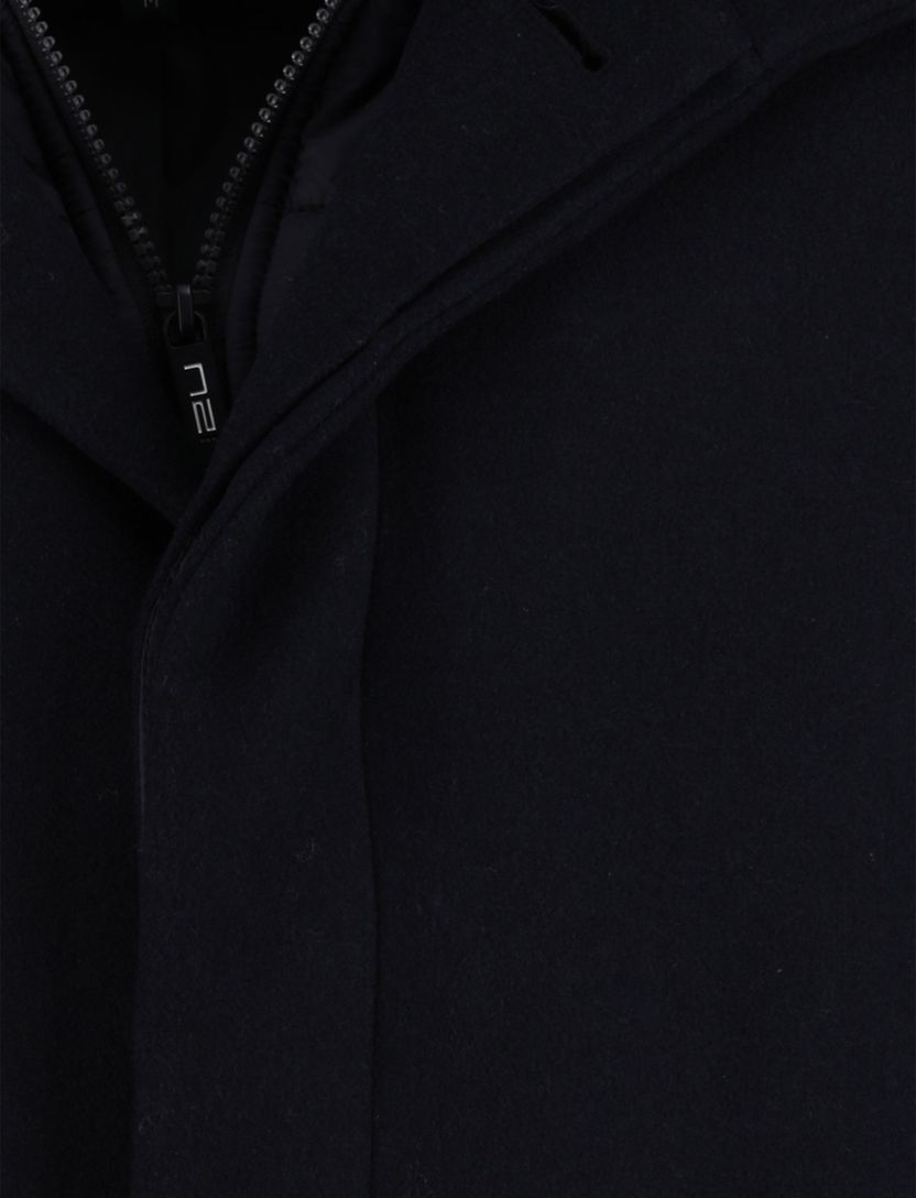 New Zealand mantel jas effen wol donkerblauw