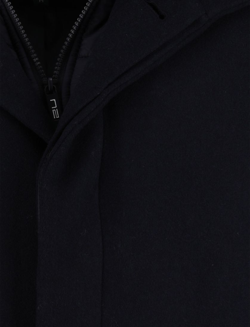 New Zealand mantel jas effen wol donkerblauw