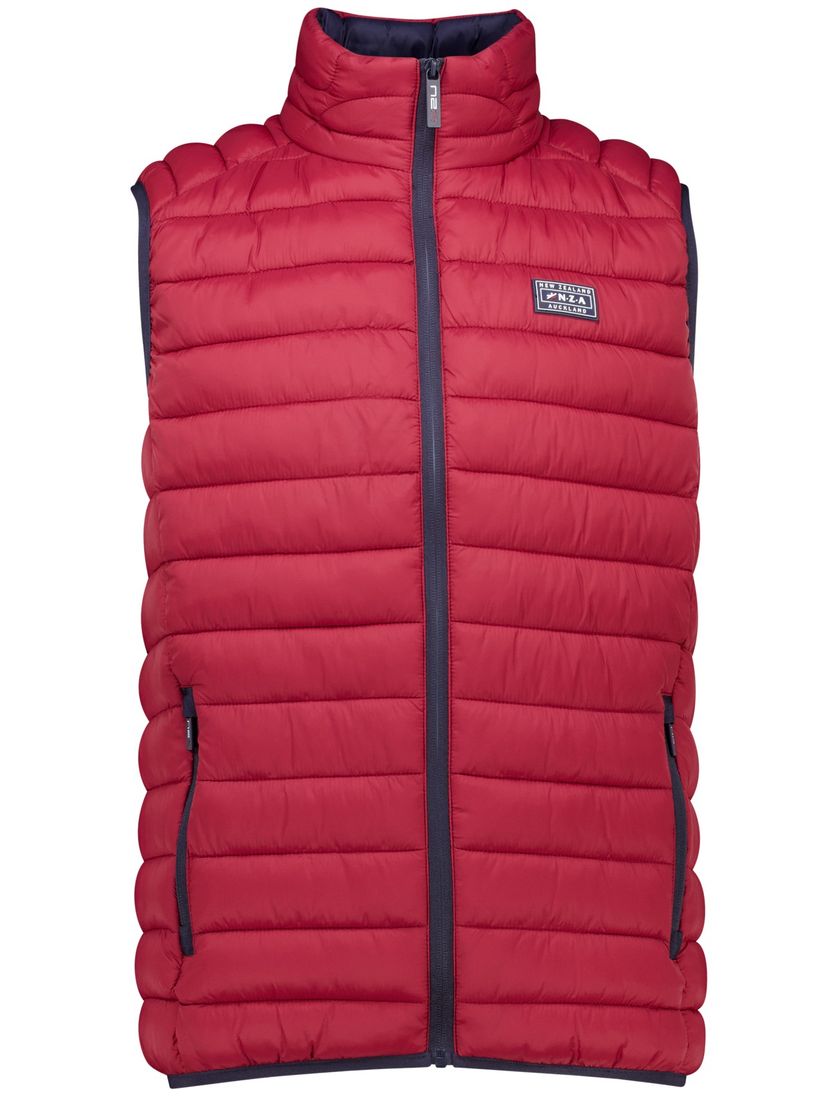 New Zealand effen rood bodywarmer normale fit