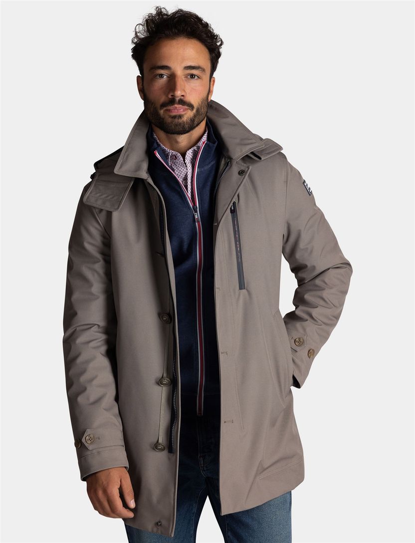 Winterjas New Zealand beige met capuchon