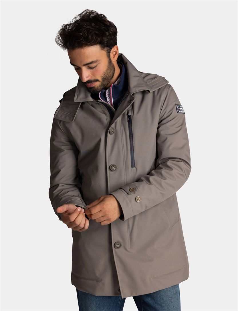 Winterjas New Zealand beige met capuchon