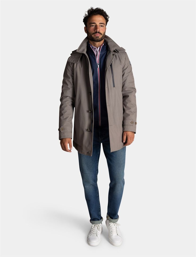 Winterjas New Zealand beige met capuchon