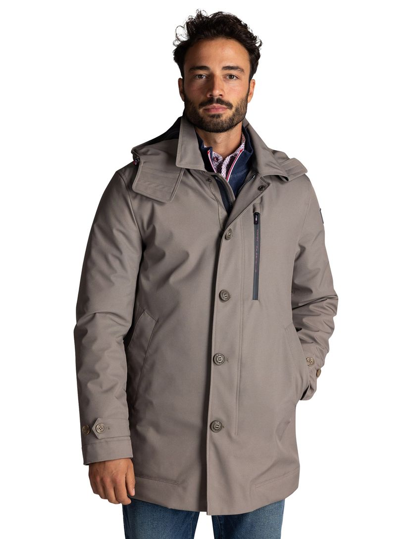 Winterjas New Zealand beige met capuchon