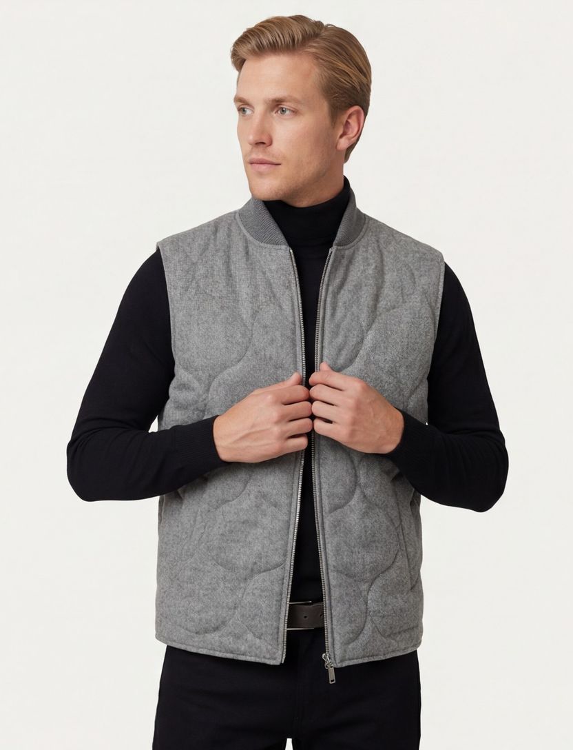 bodywarmer Profuomo grijs wol