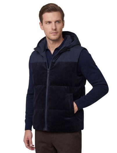 Profuomo Profuomo bodywarmer donkerblauw corduroy
