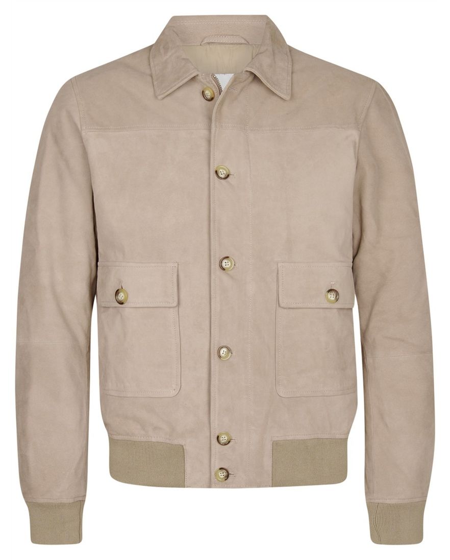 Profuomo tussenjas beige bomber 100% leer