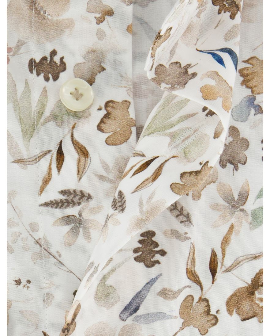 Profuomo overhemd wit geprint ml7 katoen