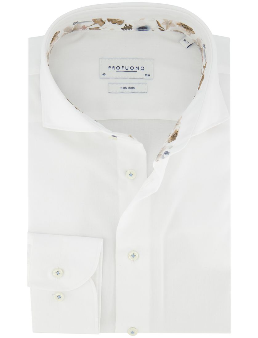 Profuomo overhemd wit effen normale fit