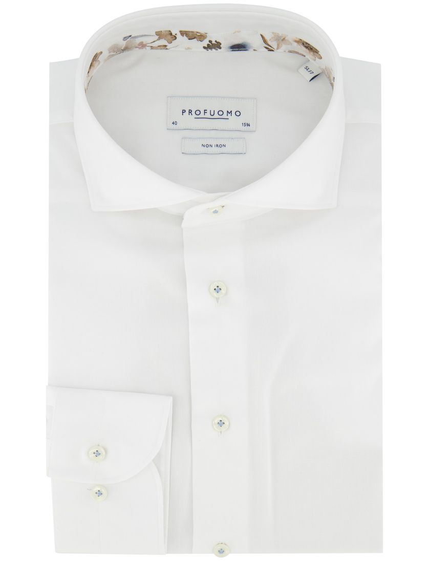 Profuomo overhemd wit effen normale fit