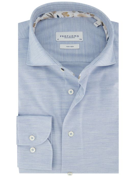 Profuomo overhemd lichtblauw gemeleerd ml7