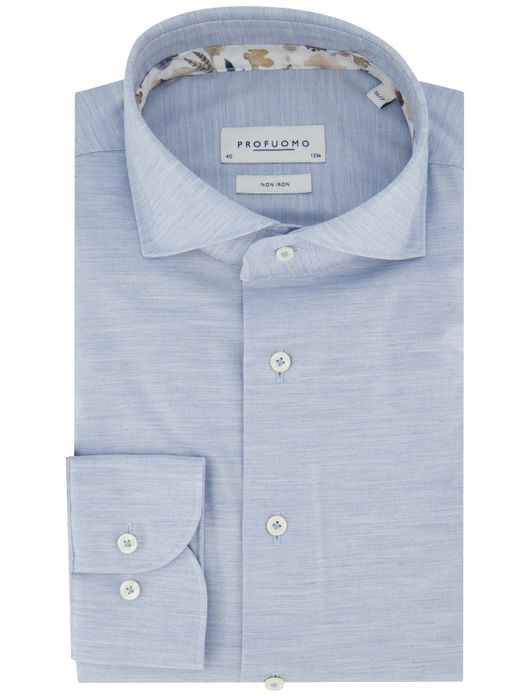 Profuomo overhemd lichtblauw gemeleerd ml7
