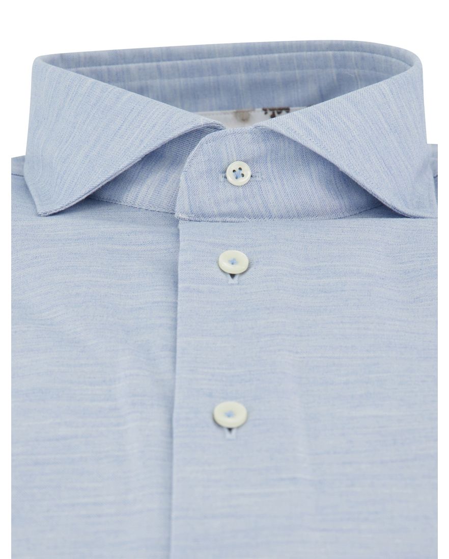 Profuomo overhemd lichtblauw gemeleerd strijkvrij ml7