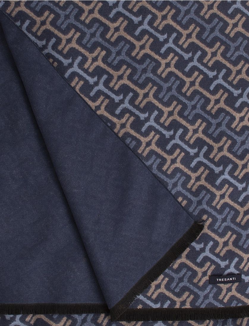 blauw geprint sjaal Tresanti