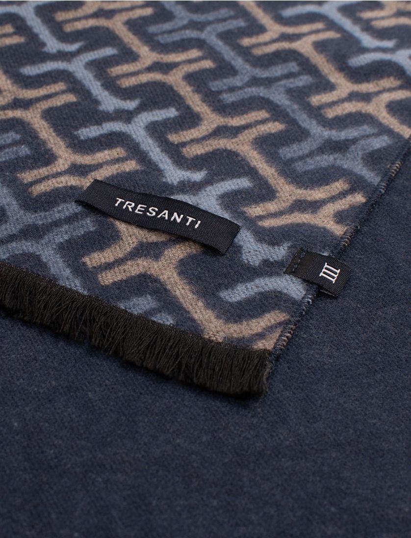 blauw geprint sjaal Tresanti