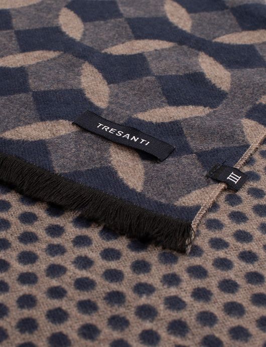 Tresanti sjaal donkerblauw geprint
