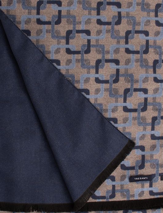 Tresanti sjaal donkerblauw geprint