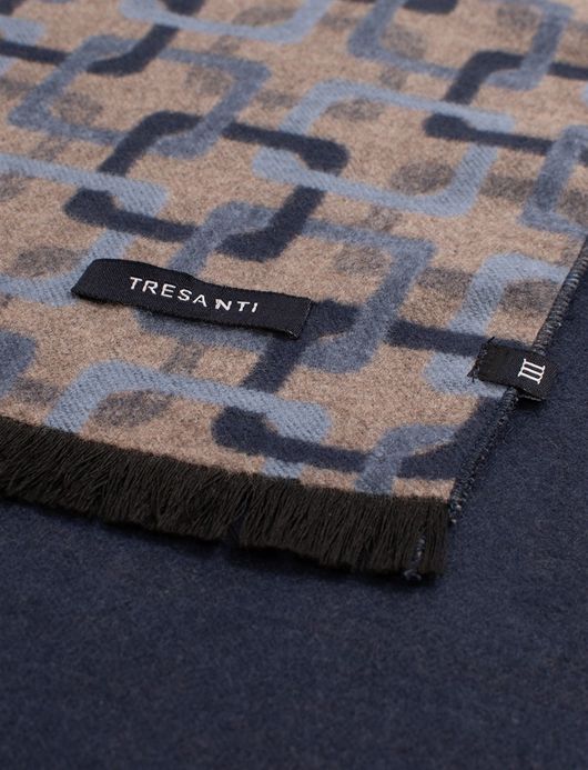 Tresanti sjaal donkerblauw geprint