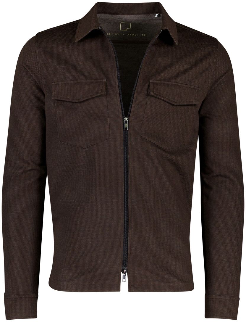 Overshirt Born With Appetite bruin effen normale fit