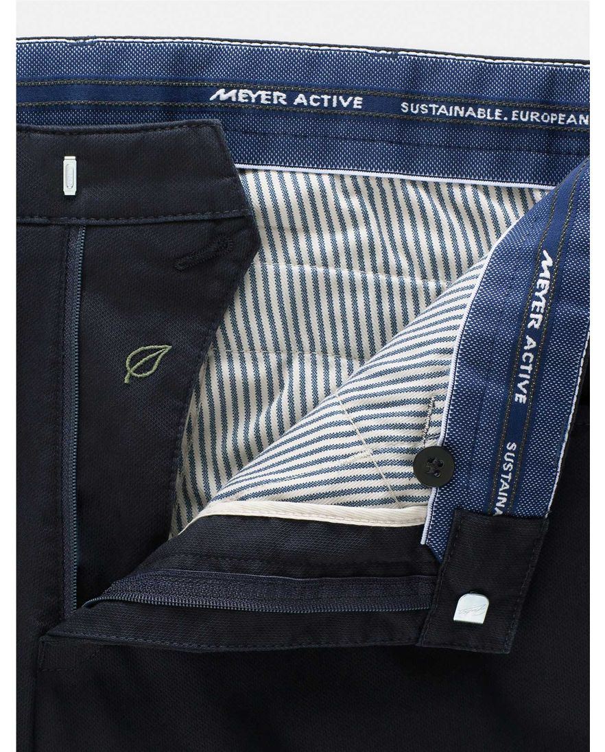 Meyer Dublin katoenen broek donkerblauw normale fit