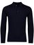 Portofino trui navy half zip knopen merinowol