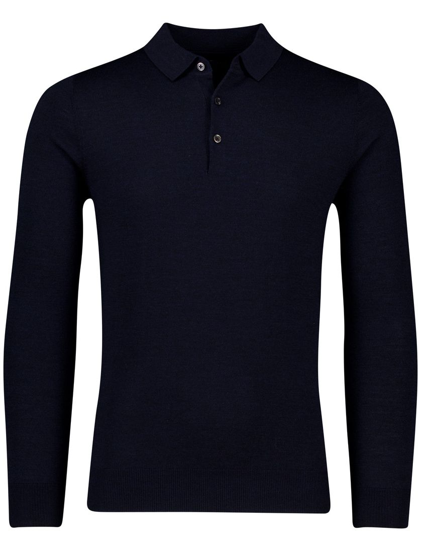 Portofino trui navy half zip knopen