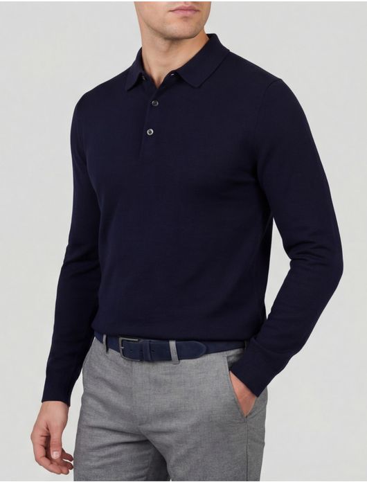 Portofino trui navy rugby kraag