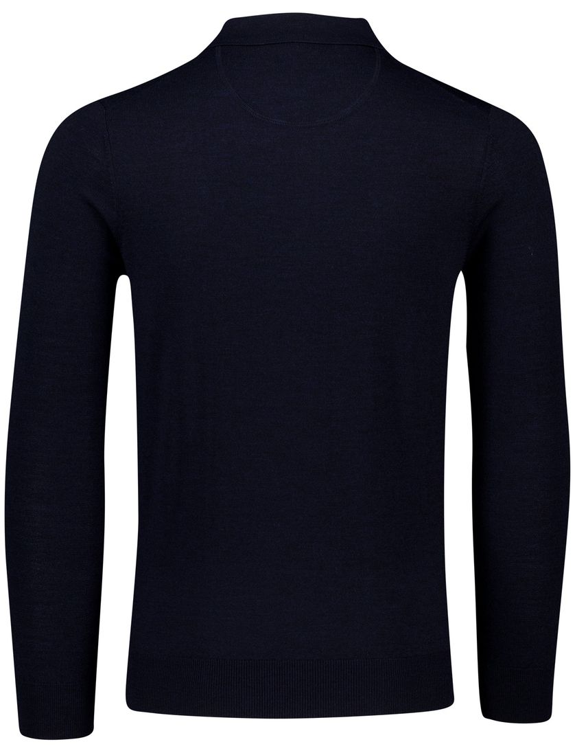 Portofino trui navy half zip knopen