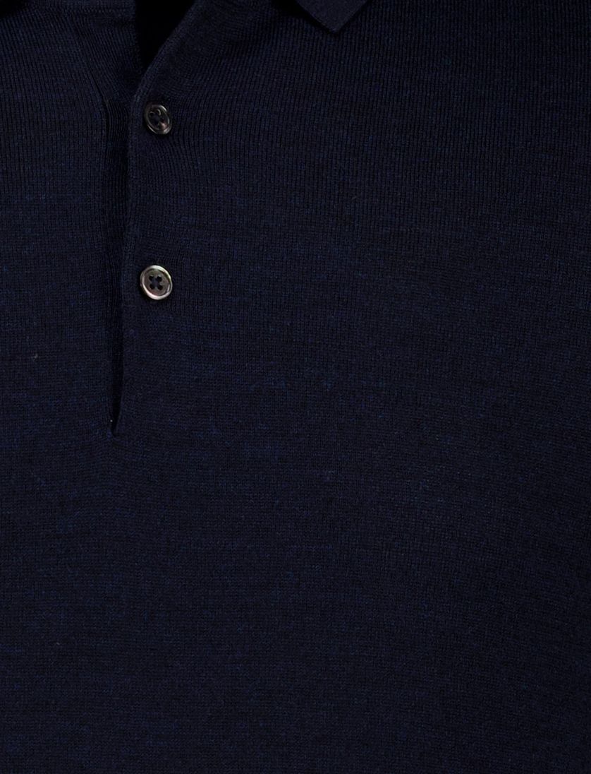 Portofino trui navy half zip knopen