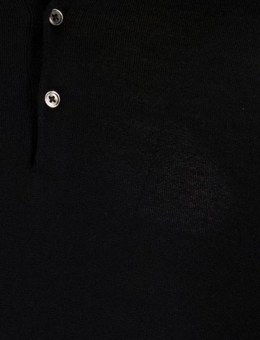 Normale fit merinowol polo Portofino zwart