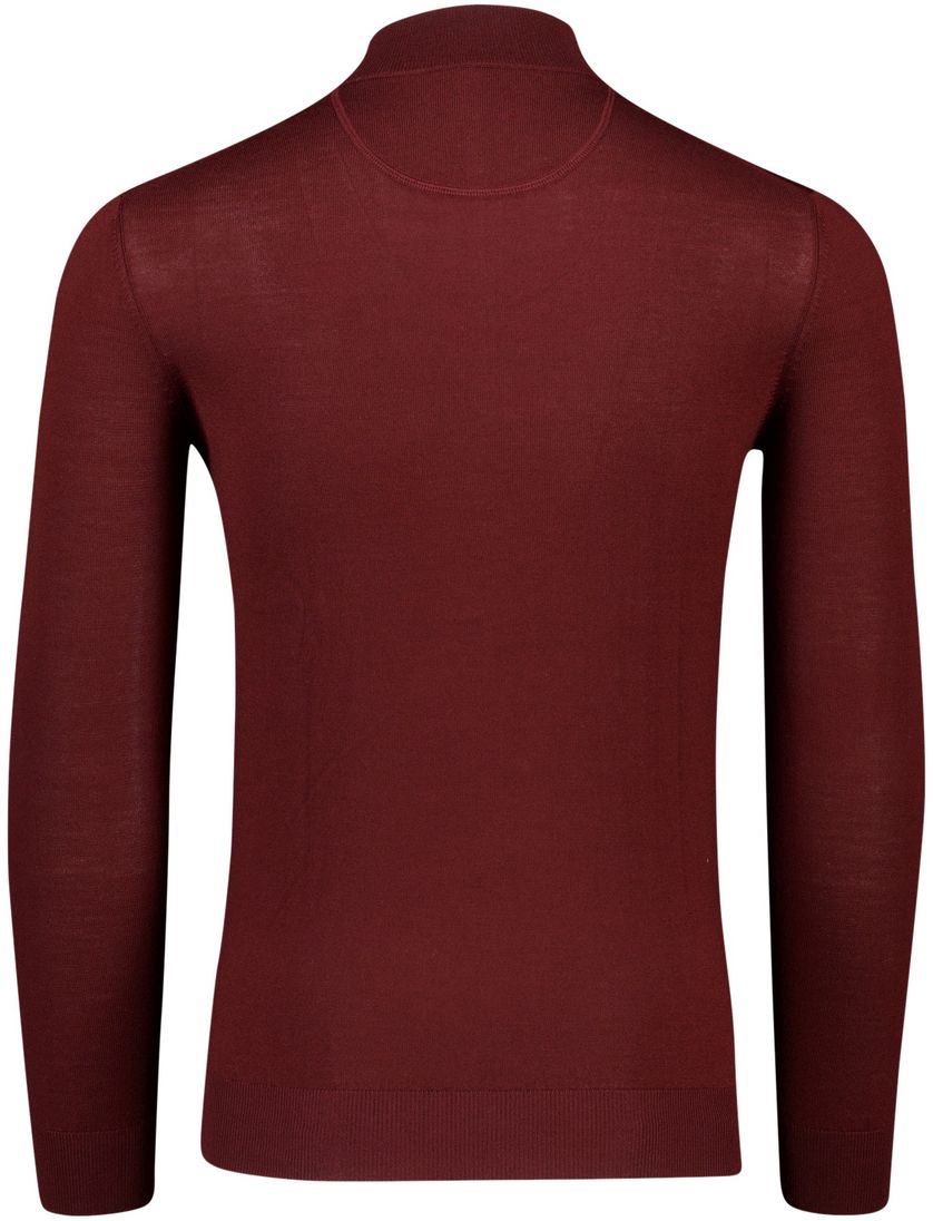 Portofino bordeaux half zip trui normale fit effen