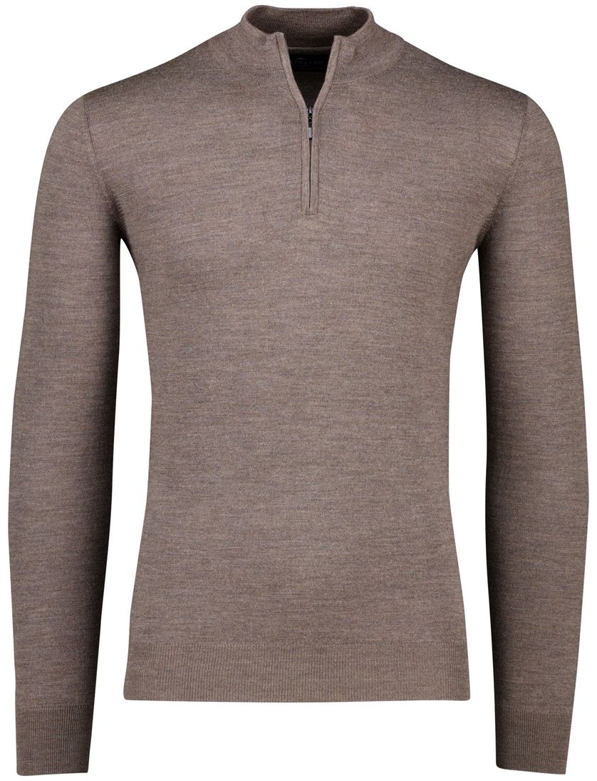 Portofino half zip trui bruin