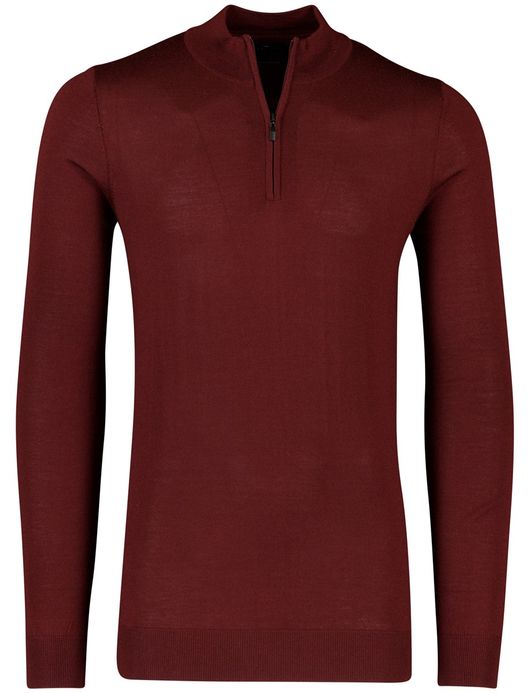 Portofino trui extra lange mouwlengte rood merinowol