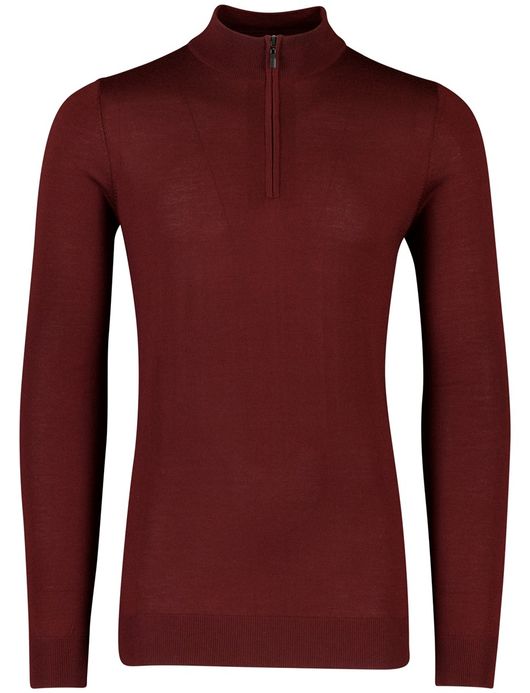 Portofino trui extra lange mouwlengte rood merinowol