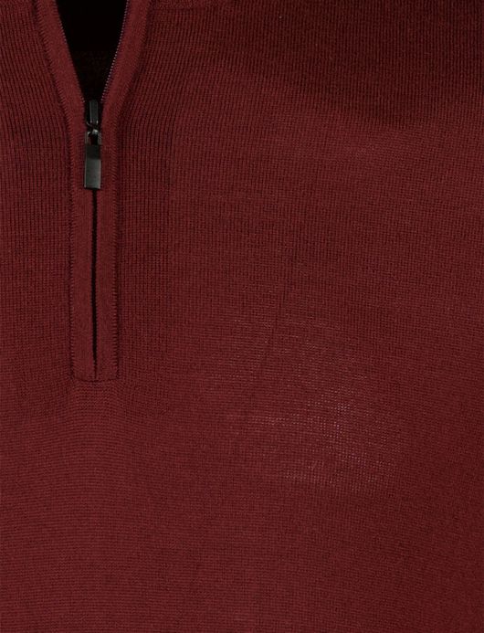 Portofino trui extra lange mouwlengte rood merinowol