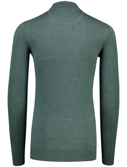 Portofino groen half zip trui merinowol extra lang