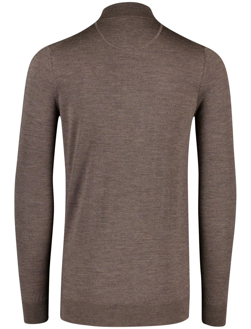 Portofino trui half zip bruin extra lang