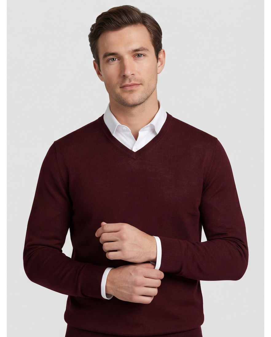 Portofino trui rood merinowol